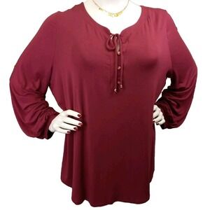 A. Giannetti Womens Dark‎ Pink Long Sleeve Tunic Size 3X